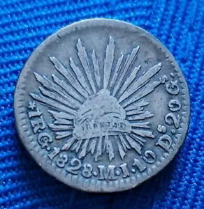 メキシコ 1828 1 レアル グアナファト メキシコ銀貨