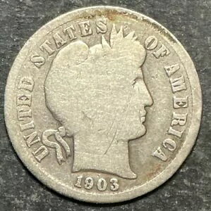1903-S Barber Liberty Dime San Francisco KEY �V���o�[ �R���N�V���� �O���[�g �R�C�� f293