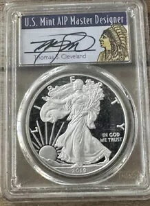 2019-W $1 シルバー イーグル PCGS PR70DCAM ファースト ストライク、トーマス クリーブランド サイン入り、1224