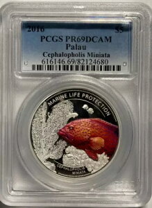 �p���I 2016 $5 �Z�t�@���t�H���X �~�j�A�[�^ 1 �I���X.999 �V���o�[ PCGS PR69DCAM