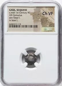 ÑMV GAUL SEQUANI IO 1 I AR Quinarius NGC Ch VF