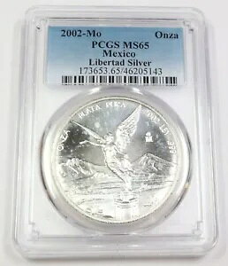 2002 Mo PCGS MS65 |LVR - 1 IX Vo[ x^ - Un Onza RC #42515A