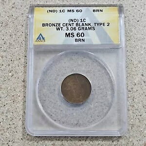 (ND) 1C �u�����Y �Z���g �u�����N BRN �^�C�v 2 �R�C�� WT. 3.06 �O���� ANACS MS60- ���A