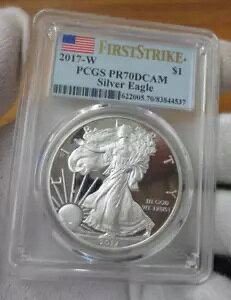 2017-W �v���[�t �V���o�[ �C�[�O�� PCGS PR70 DCAM �t�@�[�X�g �X�g���C�N (Pristine Coin)