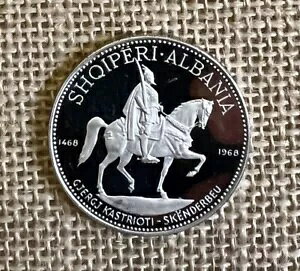 1968 �A���o�j�A 10 Leke ��� �v���[�t �J�v�Z������ 33.33 Gm ���� KM #50
