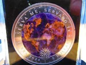 2024 アメジスト ミスティック アース テラ カラーライズド 1 オンス シルバー コイン $5 トケラウ