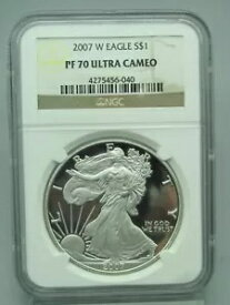 2007 W プルーフ アメリカン シルバー イーグル NGC PF 70 ウルトラ カメオ