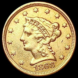 1868-S $2.50 �S�[���h �N�H�[�^�[ �C�[�O�� �R�C�� �킸���ɗ���