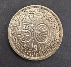 1938 E �h�C�c ���C�}�[�� �V���o�[ 50 Reichspfennig �R�C�� - ����̂���I�� BU �R�C��