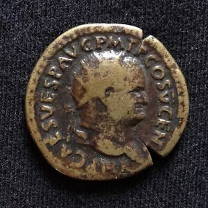 VESPASIAN AE DUPONDIUS 74 AD [}RC FELICITAS PVBLICA SC