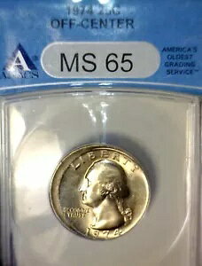 1974 �G���[ �I�t�Z���^�[ ANACS MS65 ���V���g�� �N�H�[�^�[ NICE GEM BU O/C �R�C�� NR
