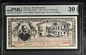 Mexico-Rev - Ejercito Constitucioanalista 1915 y\ P#S860 M2273 PMG VF30 EPQ