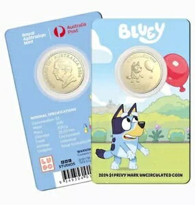2024 Bluey $1 �閧�}�[�N �R�C�� �Z�b�g - (Bluey)