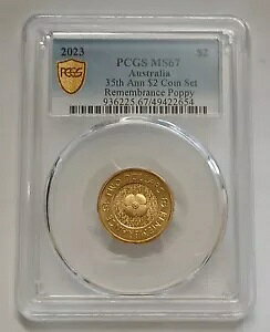 2023 �I�[�X�g�����A $2 2 �h���L�O�S�[���h �|�s�[ �R�C�� PCGS �O���[�h MS67