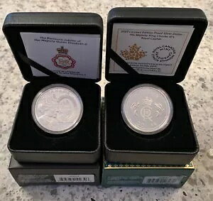 2022 & 2023 クイーン エリザベス 2 世 & キング チャールズ 3 世 0.9999 銀貨 カナダ