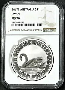 2017 �I�[�X�g�����A �X���� 1 �I���X0.9999 �V���o�[ �R�C�� NGC MS70 MS 70 �u���E�� ���x�� �t���[ S/H