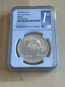 2023-P Peace Silver Dollar $1 NGC FDOI FDI ���s�����u1st�v �u���[ MS 70