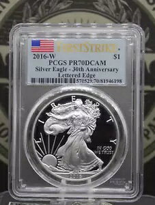 2016 W �v���[�t �A�����J�� �V���o�[ �C�[�O�� 30th $1 PCGS PR70 DCAM #198 *���^�[�h �G�b�W*