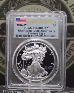 2016 W �v���[�t �A�����J�� �V���o�[ �C�[�O�� 30th $1 PCGS PR70 DCAM #199 *���^�[�h �G�b�W*