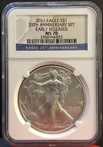 ����̂��� 2011 �V���o�[ �C�[�O�� NGC MS70 ���������[�X 25 ���N�L�O�Z�b�g ���x��