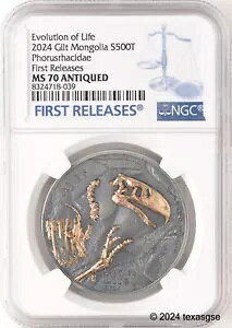 2024 �����S�� 500tog 1oz �V���o�[ Evolution of Life - Aves NGC MS70 ���񃊃��[�X