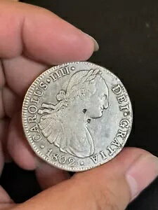 メキシコ 1802 月 FT 肖像チャールズ 3 世 8 レアル スペイン植民地銀貨