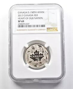 2017 �J�i�_ $3 �V���o�[ 150 ���N�L�O Heart Of Our Nation SP69 NGC *8411