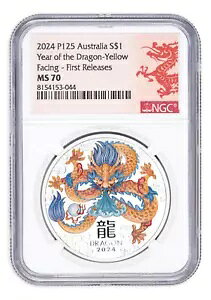 2024 �I�[�X�g�����A ���i�[ �h���S�� 1 �I���X �V���o�[ �J���[���R�C�� NGC MS70 ���񃊃��[�X