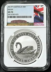 2017 �I�[�X�g�����A �X���� 1 �I���X0.9999 �V���o�[ �R�C�� NGC MS70 MS 70 �t���O ���x�� �t���[ S/H