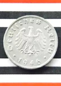 �h�C�c 1946 F 1 REICHSPFENNIG �����A���R��̃R�C����O�鍑��񎟐��E��� +���A+