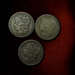 3 �����K�� �h�� 1882 P O S POS 90% �V���o�[ US THREE $1 FACE �R�C�� �������b�g #8976