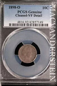 1898-O バーバー ダイム - PCGS-VF ディテール クリーニング済み #SLU714