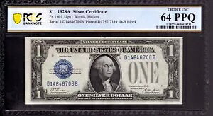 1928 A $1 Vo[ؖ t@j[obN FR.1601 DB ubN PCGS B CU 64 PPQ