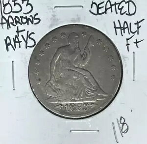 1853 ARROWS&RAYS SEATED LIBERTY Vo[ n[t_[ ~ FINE+ ~NICE COIN~