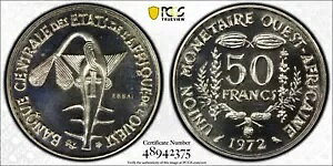 1972 ���A�t���J���� 50 �t���� Cu-Ni Essai - PCGS SP 69