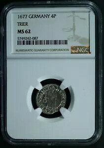 1677 �h�C�c 4 �t�F�j�q - �g���[�A - MS 62 (NGC) stk#2087