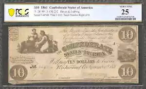 1861 N $10 AJA T-28 PF-3 CR-232 PCGS 25 VF (748)