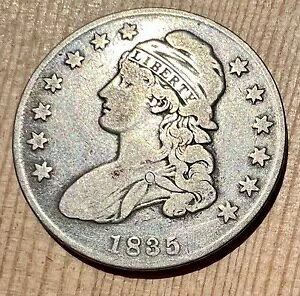 1835 ??�A���e�B�[�N 90% �V���o�[ �L���b�v�t�����������G�b�W �n�[�t $1 �R�C�� �V�O�}?�e�X�g�ς�