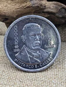1990 LVR 100000 100,000 y\ LEAD p^[ - KM# Pn245 UNC Plutarco E. Calles