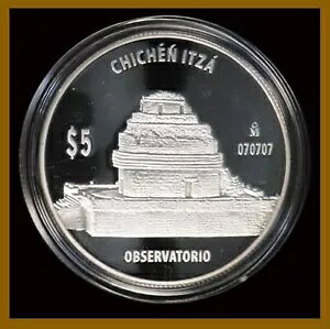 メキシコ 5 ペソ銀貨、2007 (2012) チチェン イツァ天文台 Unc (コインのみ)
