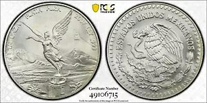 2007 メキシコ リベルタード 1/4 オンスシルバー - PCGS UNC 詳細