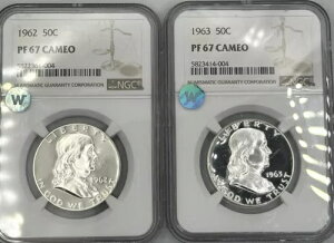 2-�t�����N���� NGC-PF 67 CAMEO-1962 & 1963-���邢�����R�C��-�}�b�`���O NGC �z���_�[