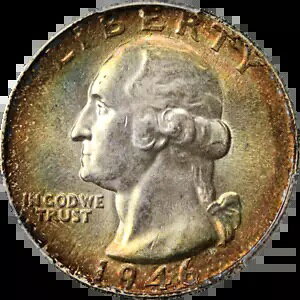 1946-P ���V���g�� �N�H�[�^�[ �S�[�W���X�ȃJ���[ PCGS MS65+ �f���炵���ڂ̖���