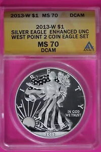 2013 W �G���n���X�h Unc MS 70 DCAM �V���o�[ �A�����J�� �C�[�O�� 2 �R�C�� �Z�b�g ANACS 863
