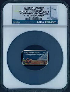 2015 $1 Sunburnt Country Drought & Flooding Rains 1�I���X �V���o�[ �R�C�� NGC PF69 ER