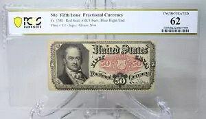 1875 50C  5 񔭍s [ʉݎ Fr.1381 PCGS MS62 #7558