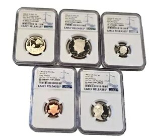 2019 5 �R�C�� ���b�g - 1C�A5C�A10C�A50C�A$1 �N���b�h �v���[�t �Z�b�g ���� PF 69 ULTRA CAMEO