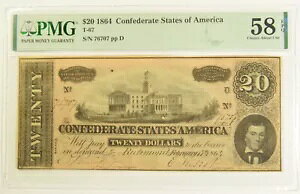 $20.00 1864 R PMG ɂ Uncirculated-58 EPQ T-67 S/N 76707 pp D
