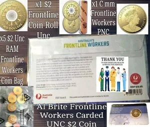 $2 FrontlineWorkers CoinRoll + x5 RAM �o�b�O + �J�[�h C mm + �J�[�h Albrite Unc �R�C�� �Z�b�g�B