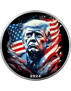 �҂��Ă���g�����v �h�i���h 1 �I���X �V���o�[ ���e�j�E�� �R�C�� 1$ USA 2024